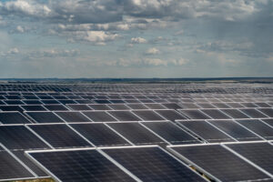 Travers Solar near Lomond, Alberta, is a 465 MW solar project covering roughly 3,300 acres in Vulcan County. Opened in 2022, the CAD 700 million project is backed by a 15-year Amazon agreement for 400 MW of output. More than 3,000 sheep graze beneath the panels, while CAD 700–900 per acre lease payments helped stabilize the Steeves family farm, Yetwood Farms.